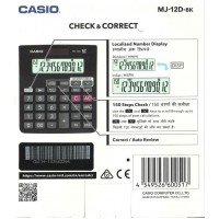 CASIO MJ 12D BK  CHECK AND CORRECT CULCULATOR KS01312