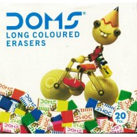 Doms Long Coloured Erasers (Pack Of 5) KS01380