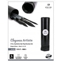 Eleganza Artiste Synthetic Hair Mop Brushes Set (Set of 4 Brushes) KS01450
