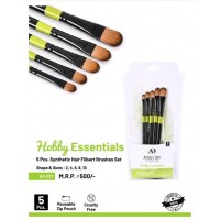 Hobby Essentials Synthetic Hair Flibert  Brushes Set (Set of 5 Brushes) KS01449