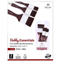 Hobby Essentials Synthetic Hair Wash  Brushes Set (Set of 3 Brushes) KS01448