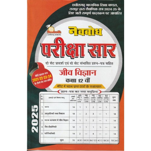 Navbodh Pariksha Saar Jeevigyan Class 12th  KS00908