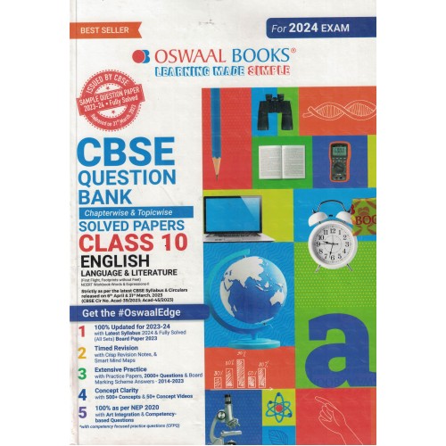 OSWAAL BOOKS QUESTION BANK CLASS 10 ENGLISH SOLVED PAPERS CHAPTERWISE AND TOPICWISE 2024