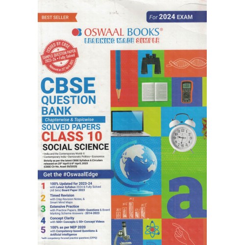 OSWAAL BOOKS QUESTION BANK CLASS 10 SOCIAL SCIENCE SOLVED PAPERS CHAPTERWISE AND TOPICWISE 2024