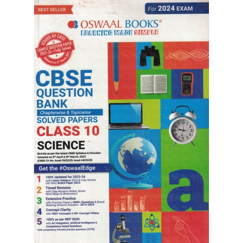 OSWAAL BOOKS QUESTION BANK CLASS 10TH SCIENCE SOLVED PAPERS CHAPTERWISE AND TOPICWISE 2024