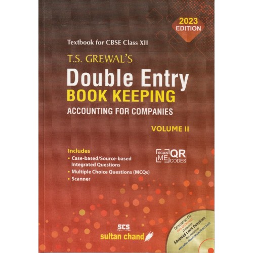 SULTAN CHAND AND SONS T.S. GREWALS DOUBLE ENTRY BOOK KEEPING ACCOUNTING FOR COMPANIES VOLUME 2 CLASS 12TH 2023 EDITION